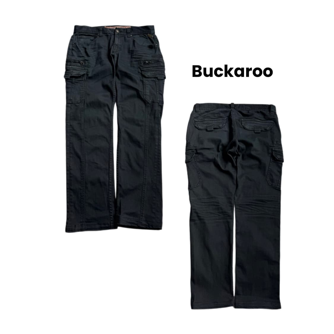 버커루 새깅 바이커 코튼 카고팬츠 블랙 상품이미지1