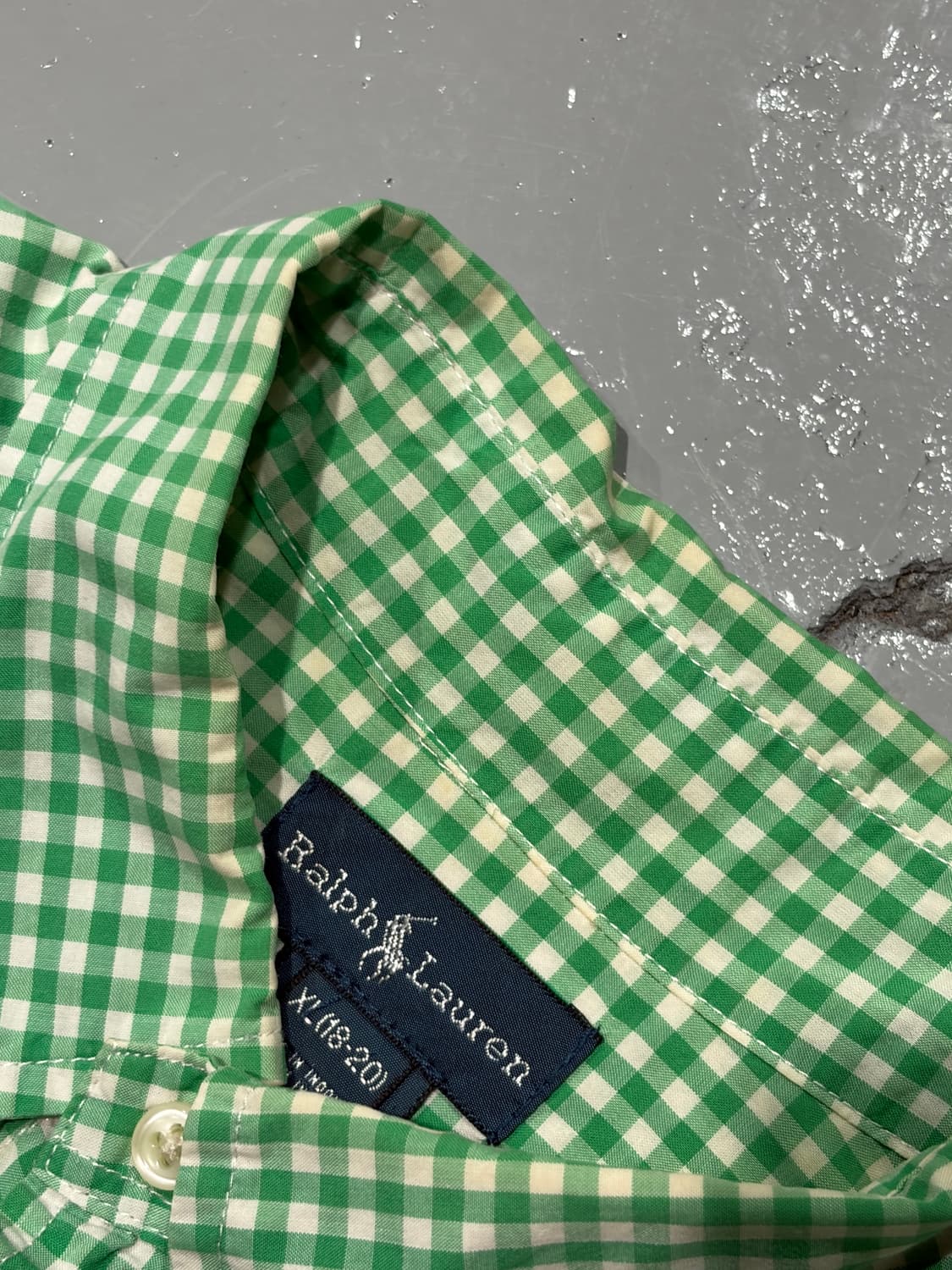 폴로 랄프로렌(PoloRalphLauren) 그린 깅엄 체크 반팔 셔츠 상품이미지4