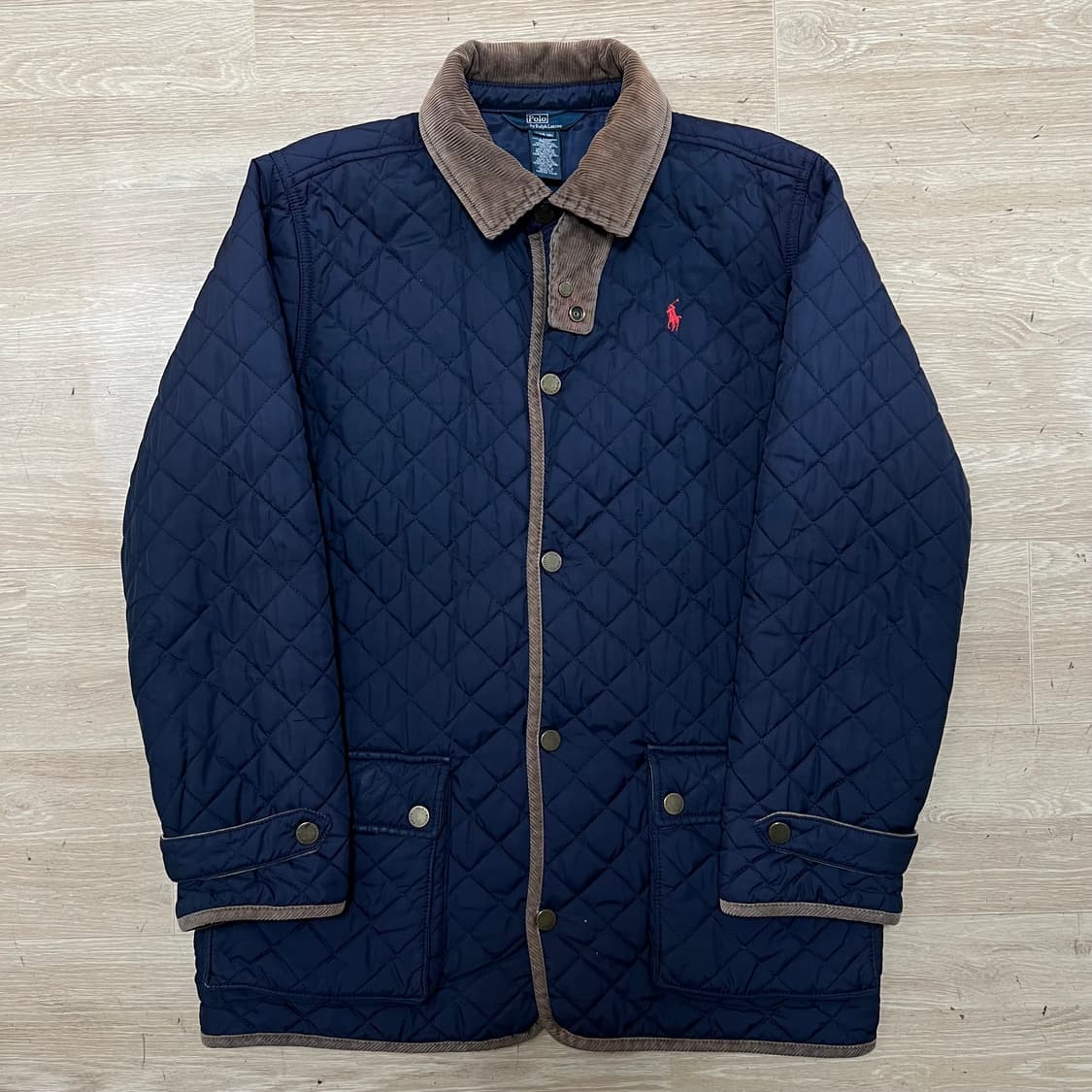 폴로 랄프로렌 보이즈 스몰포니 코듀로이 카라 퀼팅자켓 [네이비] L 상품이미지1