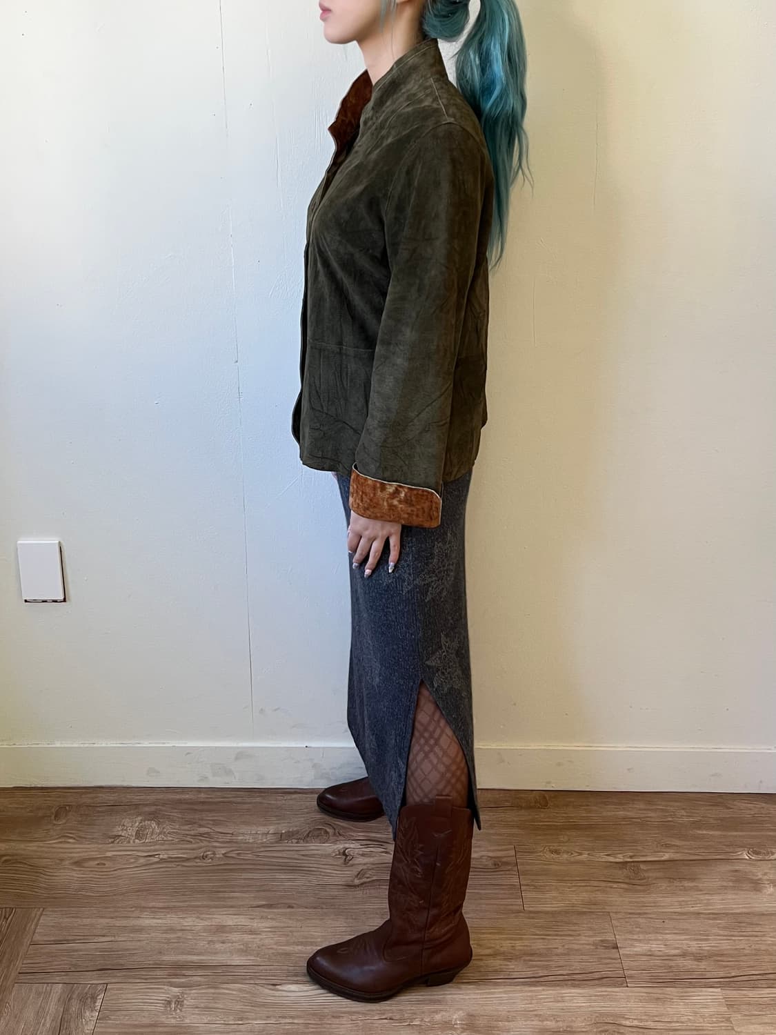 Cizenne 올리브 레오파드 피그스킨 자켓 상품이미지8