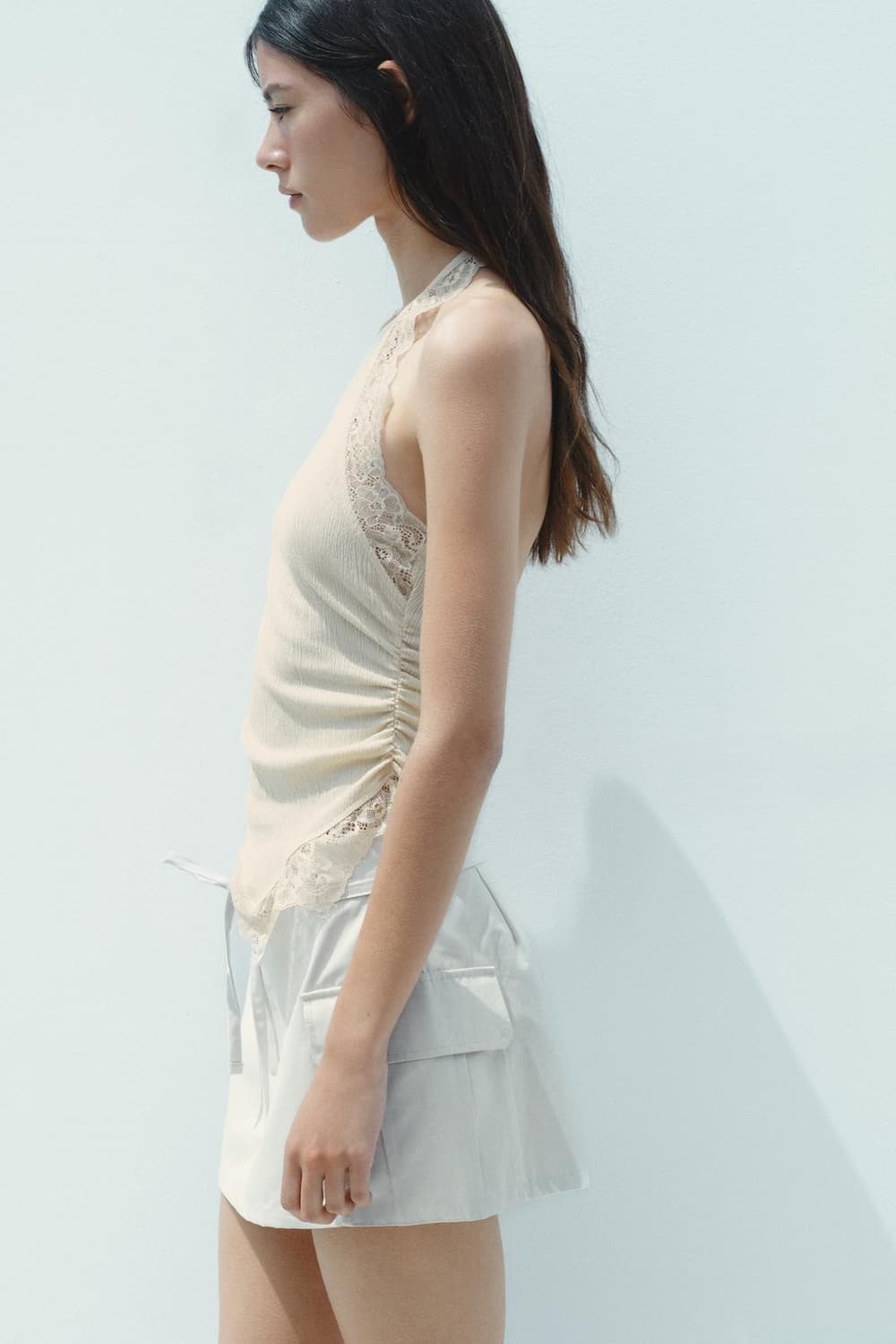 ZARA 자라 텍스쳐 레이스 홀터넥 탑, 자라 홀터 레이스 탑 상품이미지4