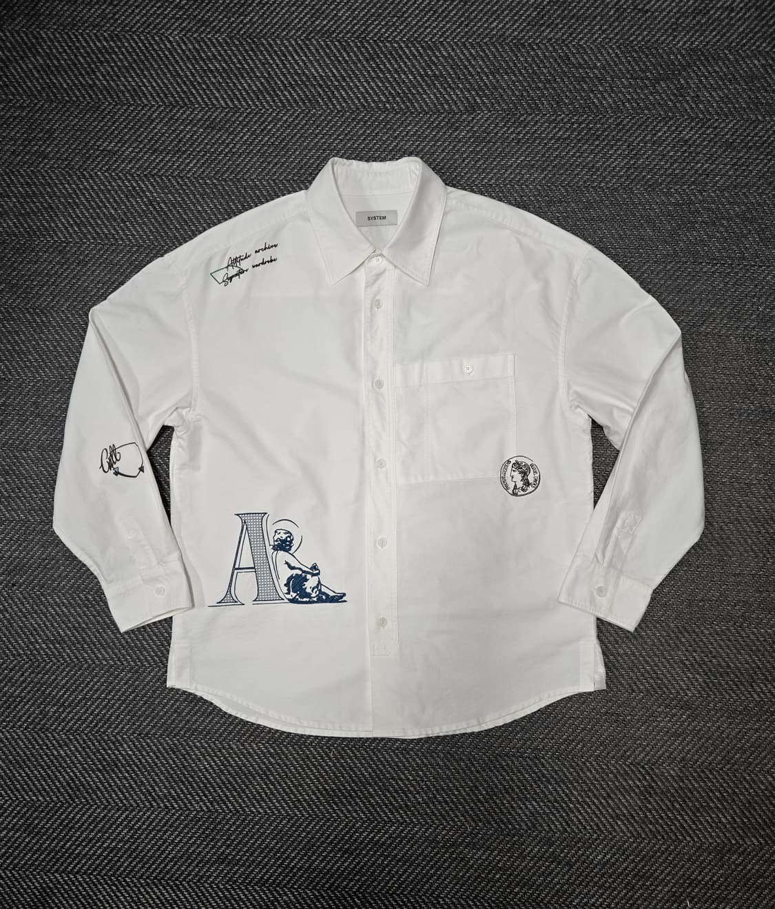 한섬 시스템 옴므 SYSTEM 자수 셔츠 상품이미지1