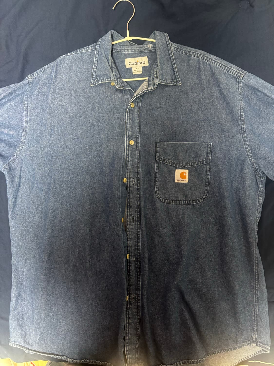 칼하트 데님 반팔 셔츠 XL 상품이미지1
