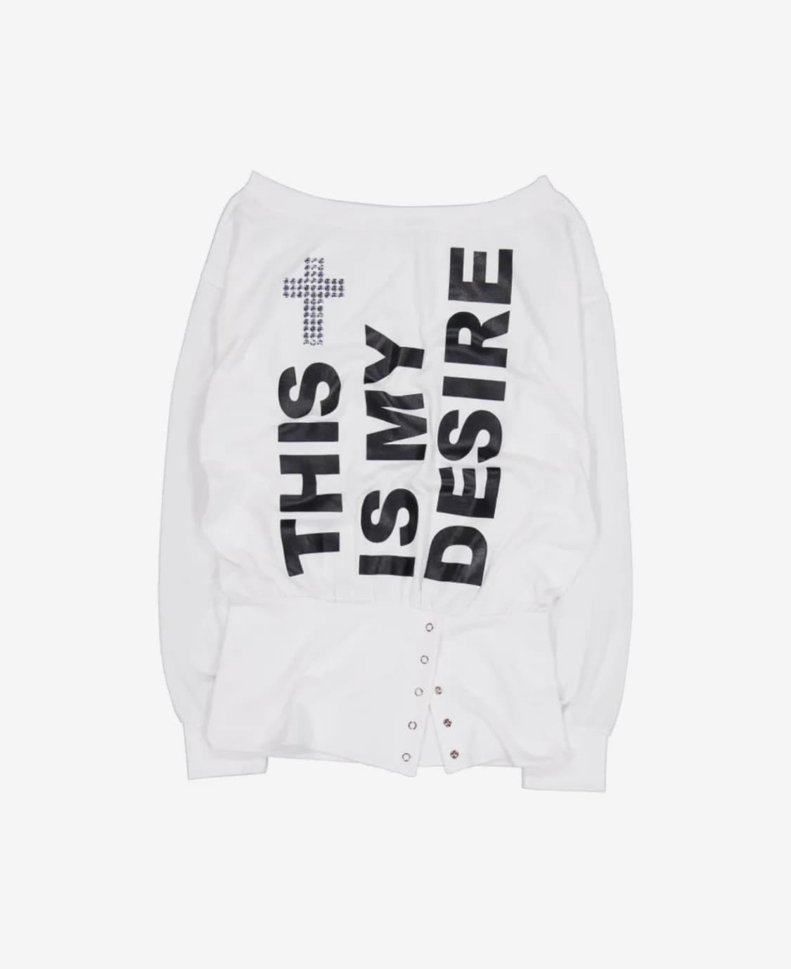 셋업이엑스이 BOLD LETTERING TOP 볼드레터링오프숄더롱슬리브 상품이미지1