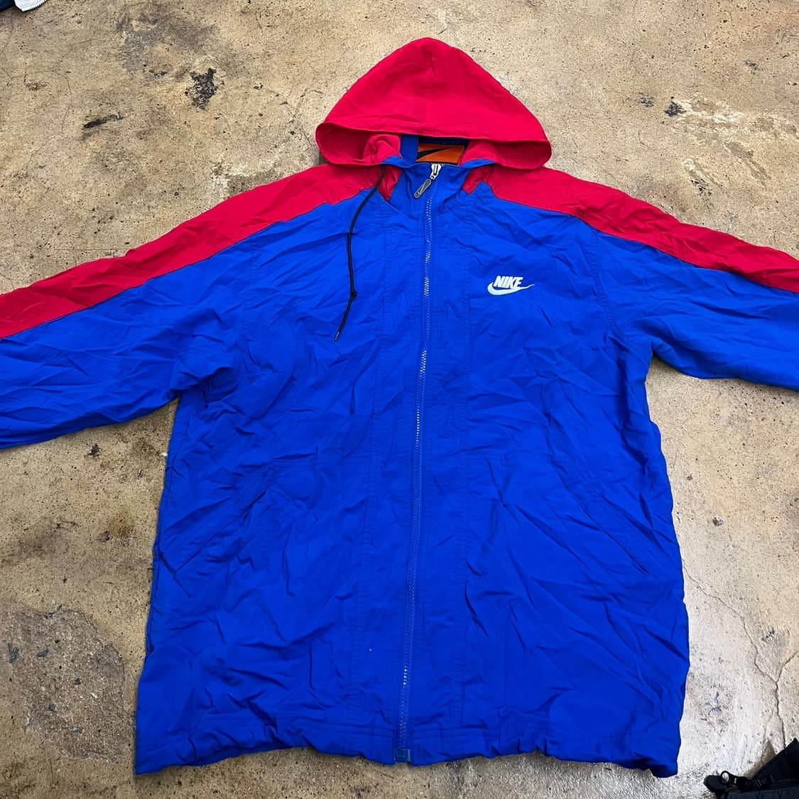 [정품/95] 나이키 바람막이 자켓 블루 레드 후드 b14 상품이미지3