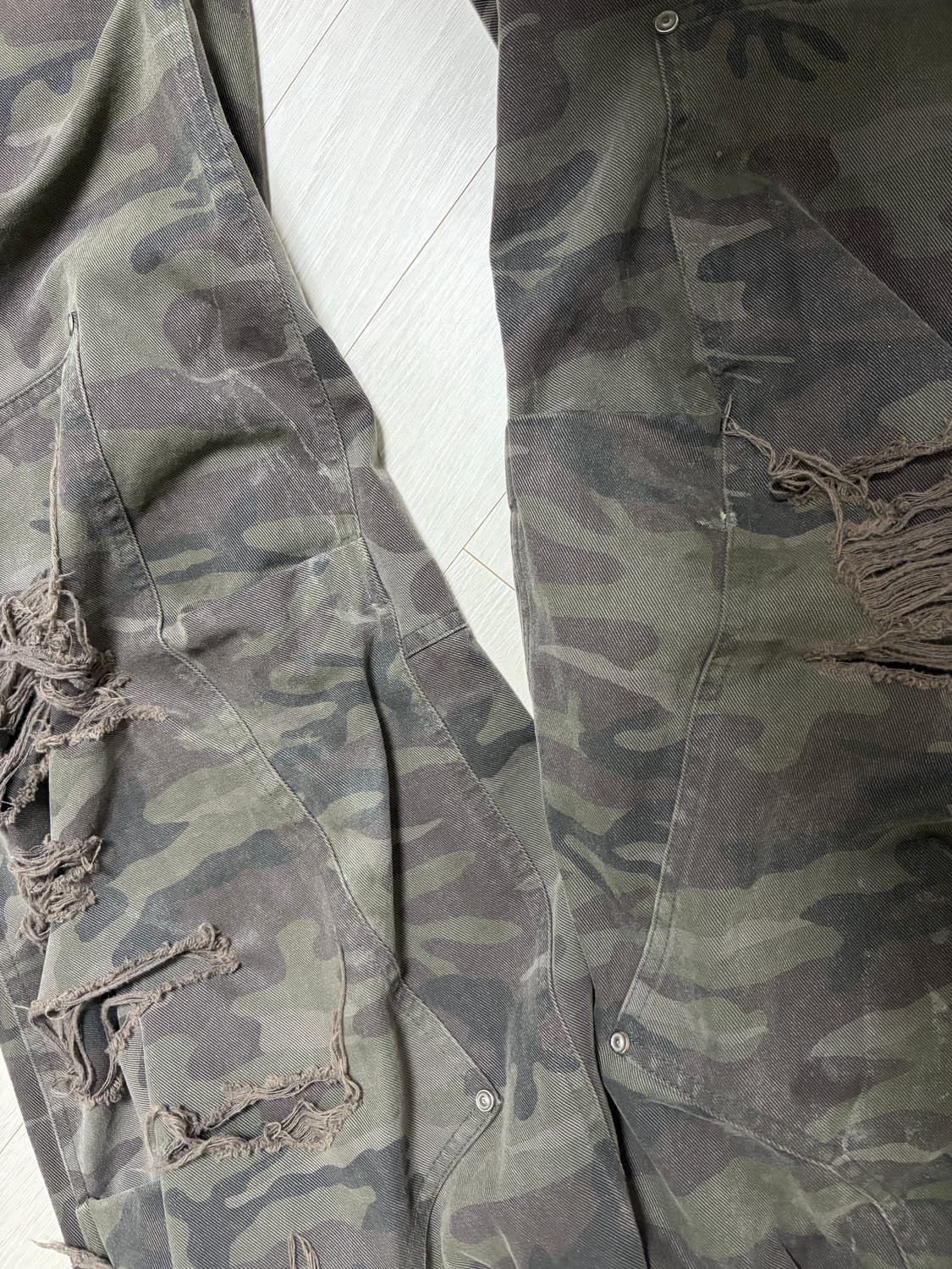 ETCE 디스트로이드 데미지 카모 배기 팬츠 M 상품이미지5