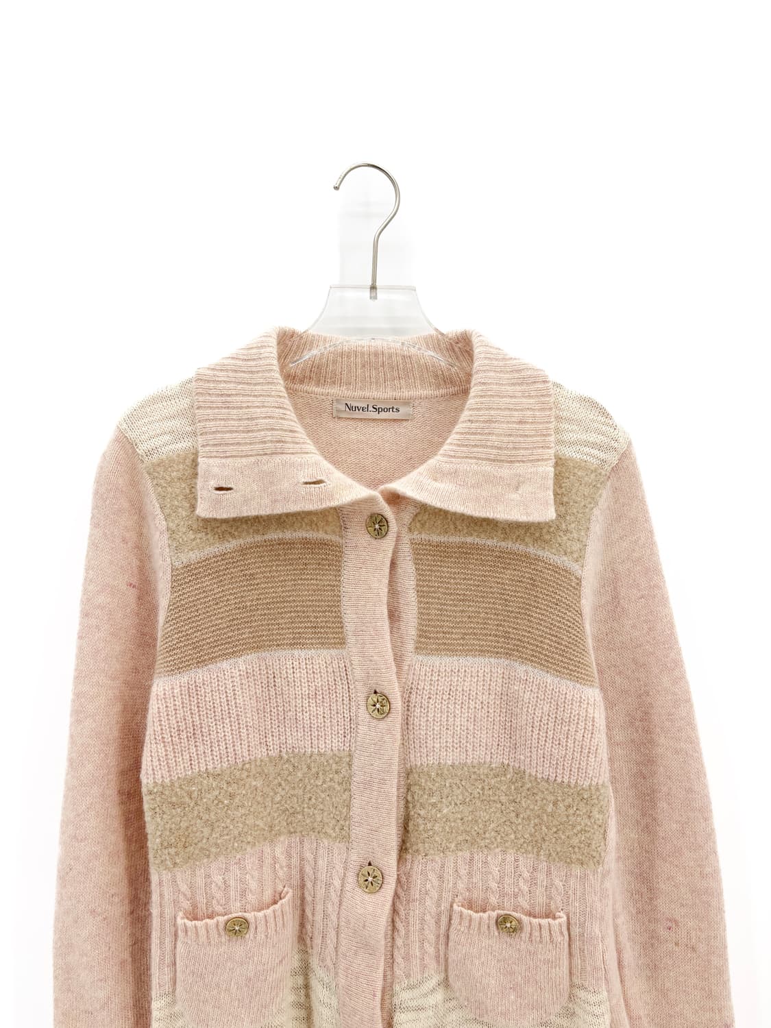 빈티지 파스텔 핑크 울&앙고라 니트 가디건 상품이미지3