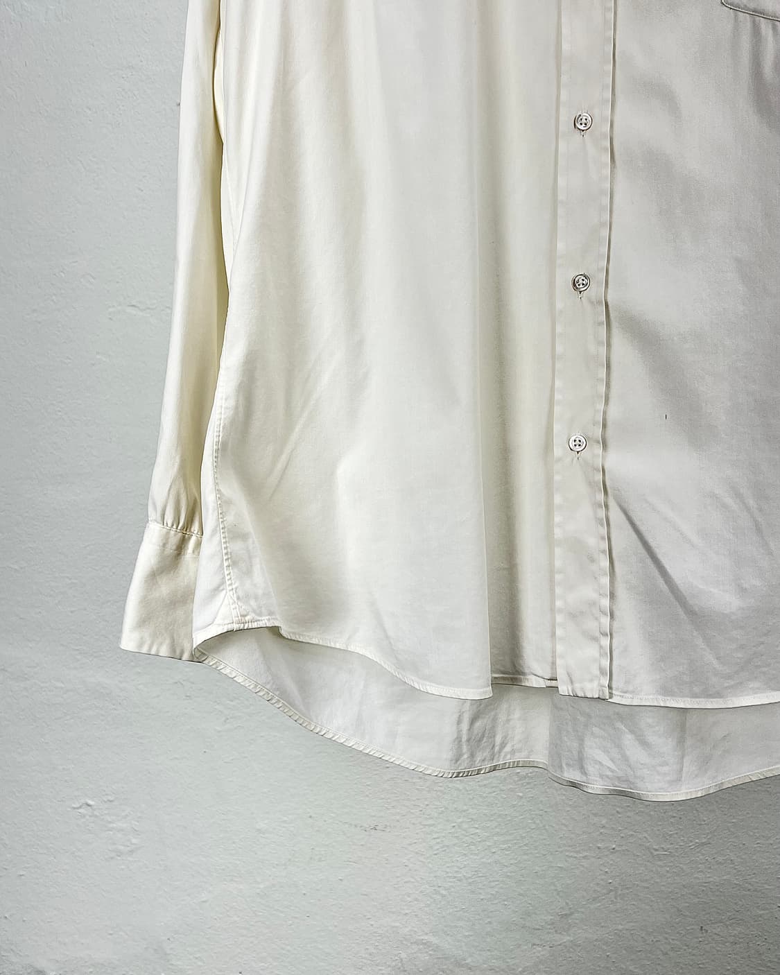 질샌더 화이트 베이직 리넨 포이카 원 포켓 셔츠 상품이미지4