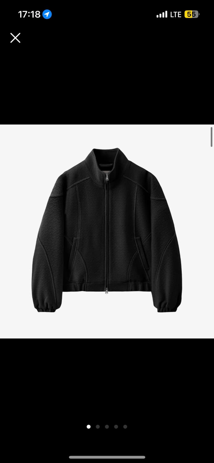 인사일런스 우먼 텍스쳐드 울 블루종 BLACK 상품이미지1