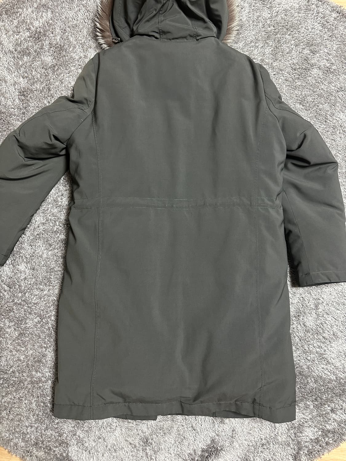 반하트 폭스퍼 구스다운 패딩 코트 카키 100 사이즈 상품이미지6