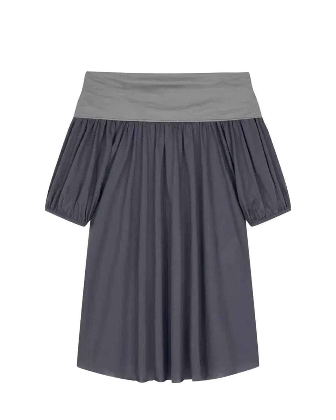 아모르샤이 BACK RIBBON TOP GREY 상품이미지1