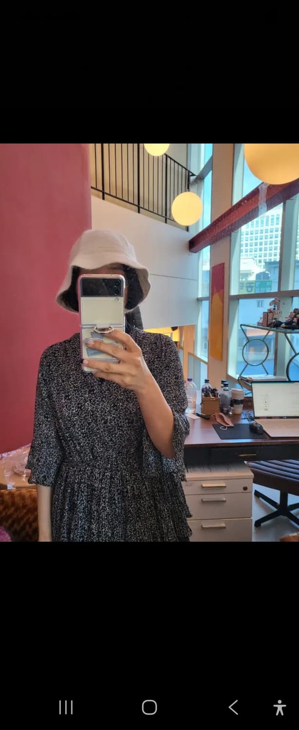 앙고라+울 벙거지 모자 free 새제품. 블랙.아이보리 상품이미지1