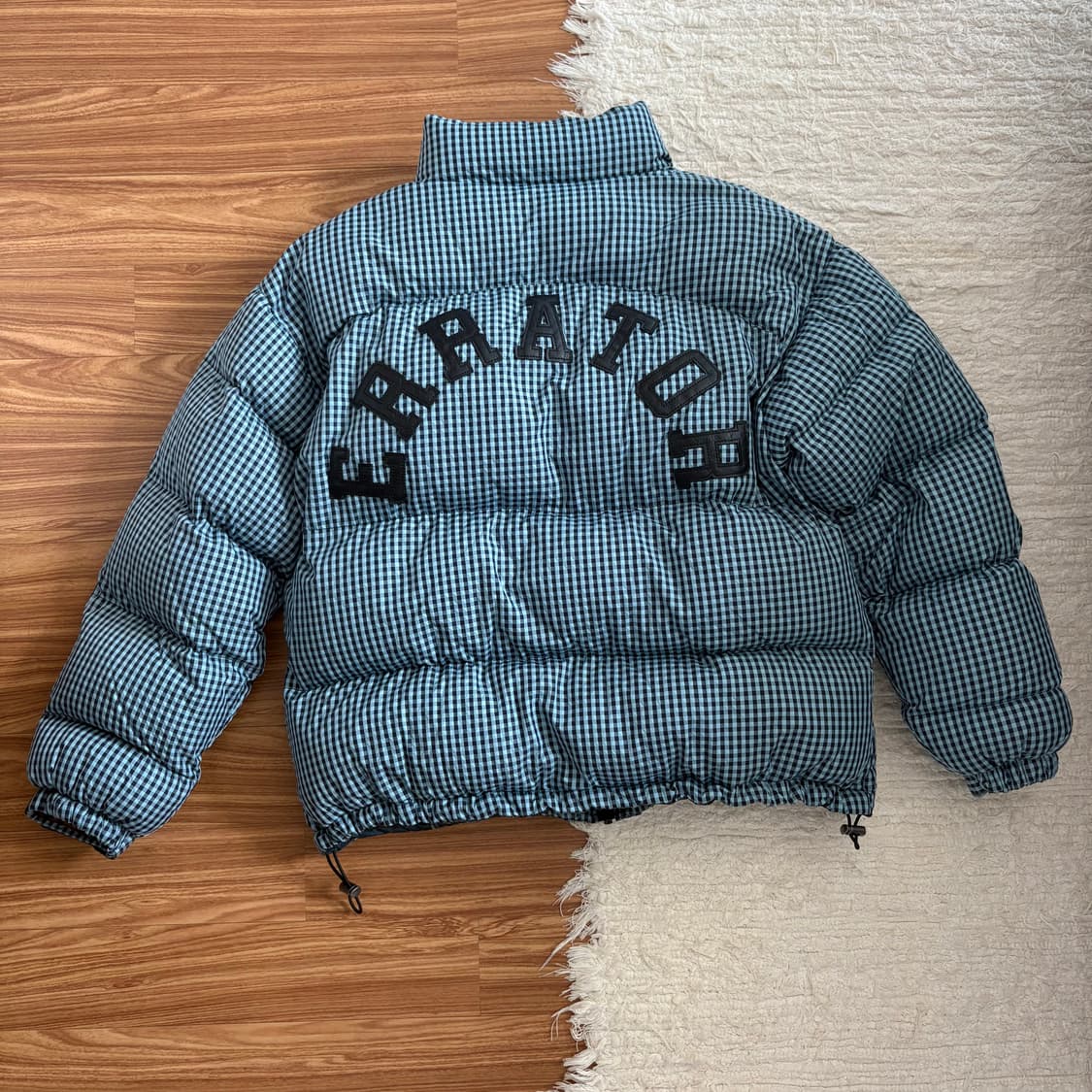 깅엄체크 숏 푸퍼 상품이미지2