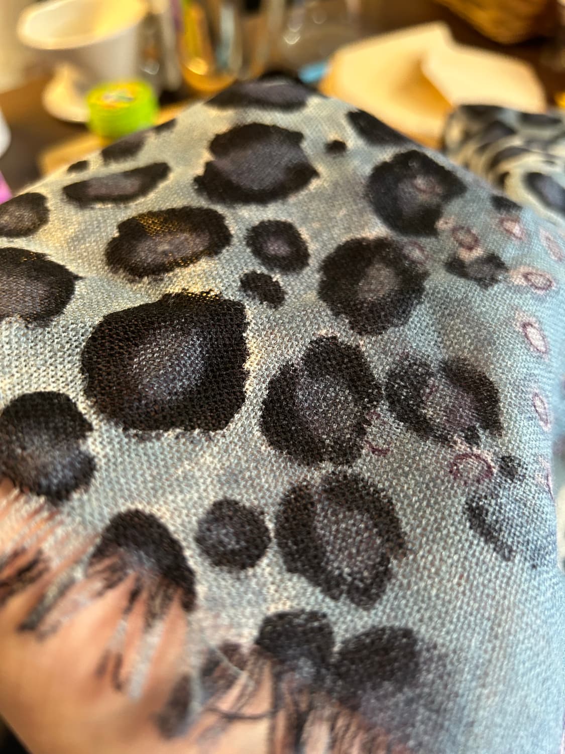 Vintage blue leopard scarf 상품이미지4