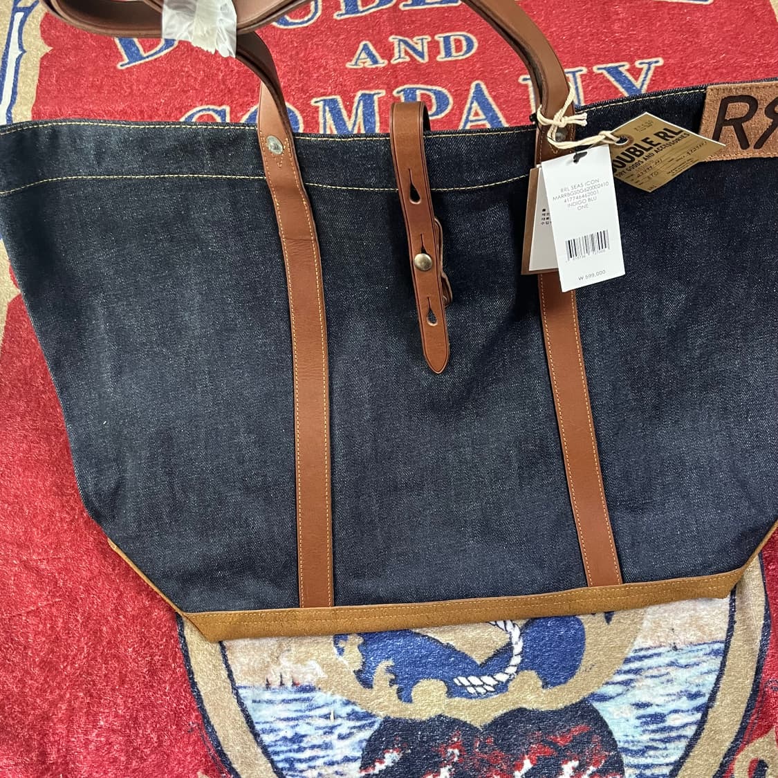 RRL 레더 트림 데님 토트백 더블알엘 가방  상품이미지3