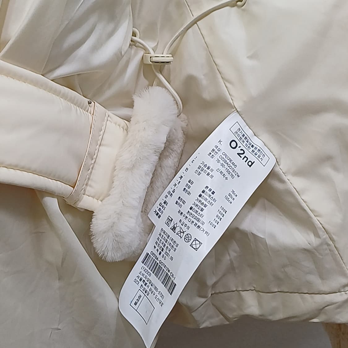한섬 오즈세컨 밍크카라 구스 다운 숏 패딩 여성 XS S 훌륭 사랑봉봉 상품이미지7