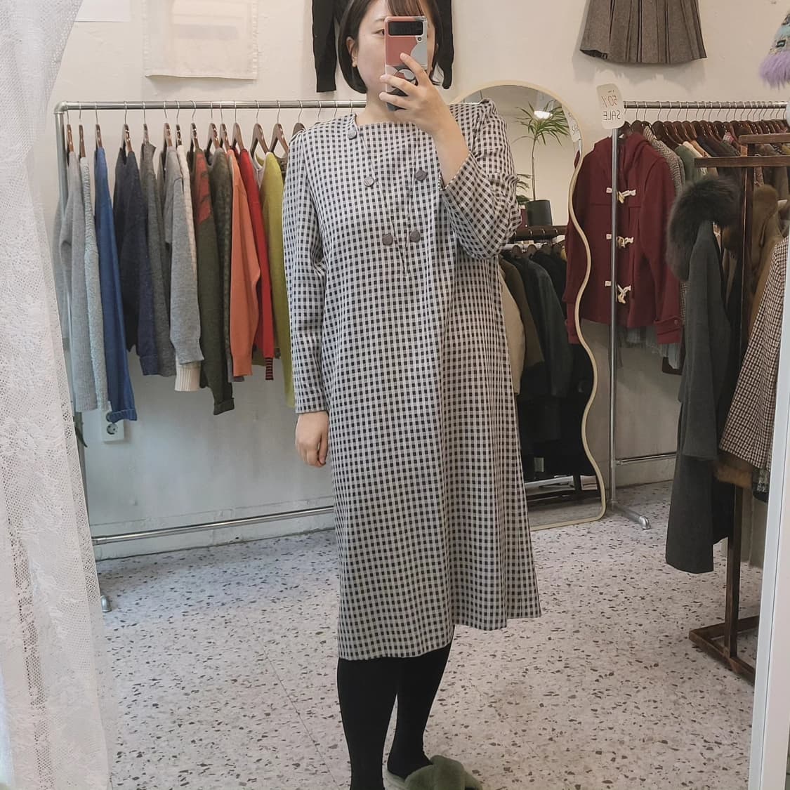 Groumere 빈티지 체크 원피스 상품이미지10