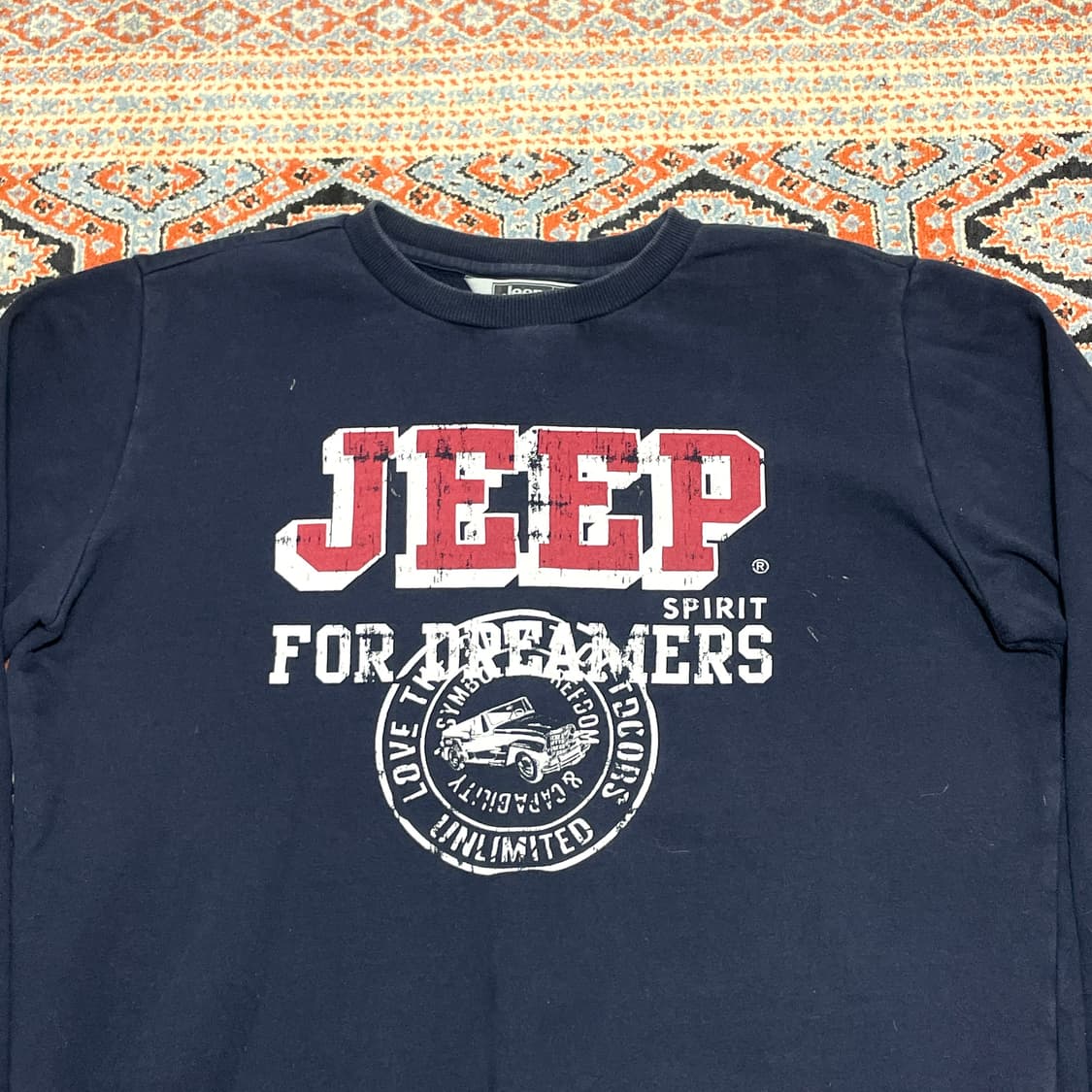 지프 스펠로고 네이비 빈티지 기모 맨투맨 남성XL 상품이미지2