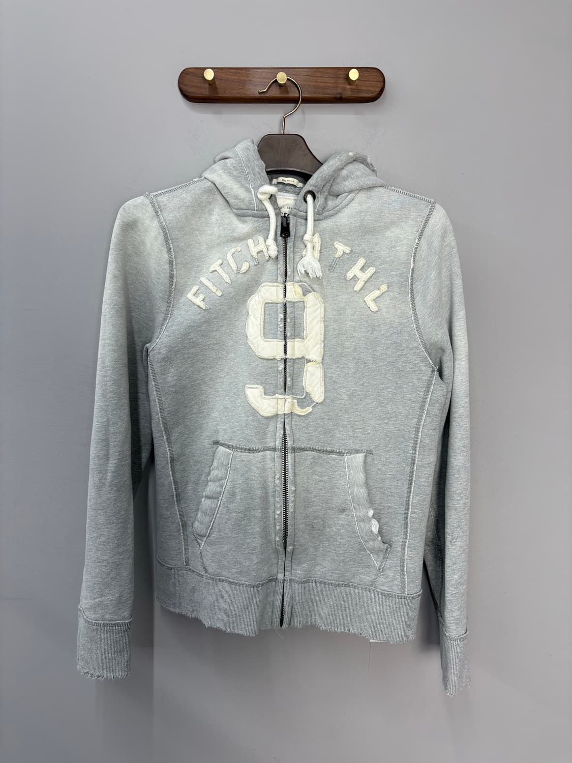 아베크롬비 그레이 빅스펠로고 후드집업 A3155 상품이미지2