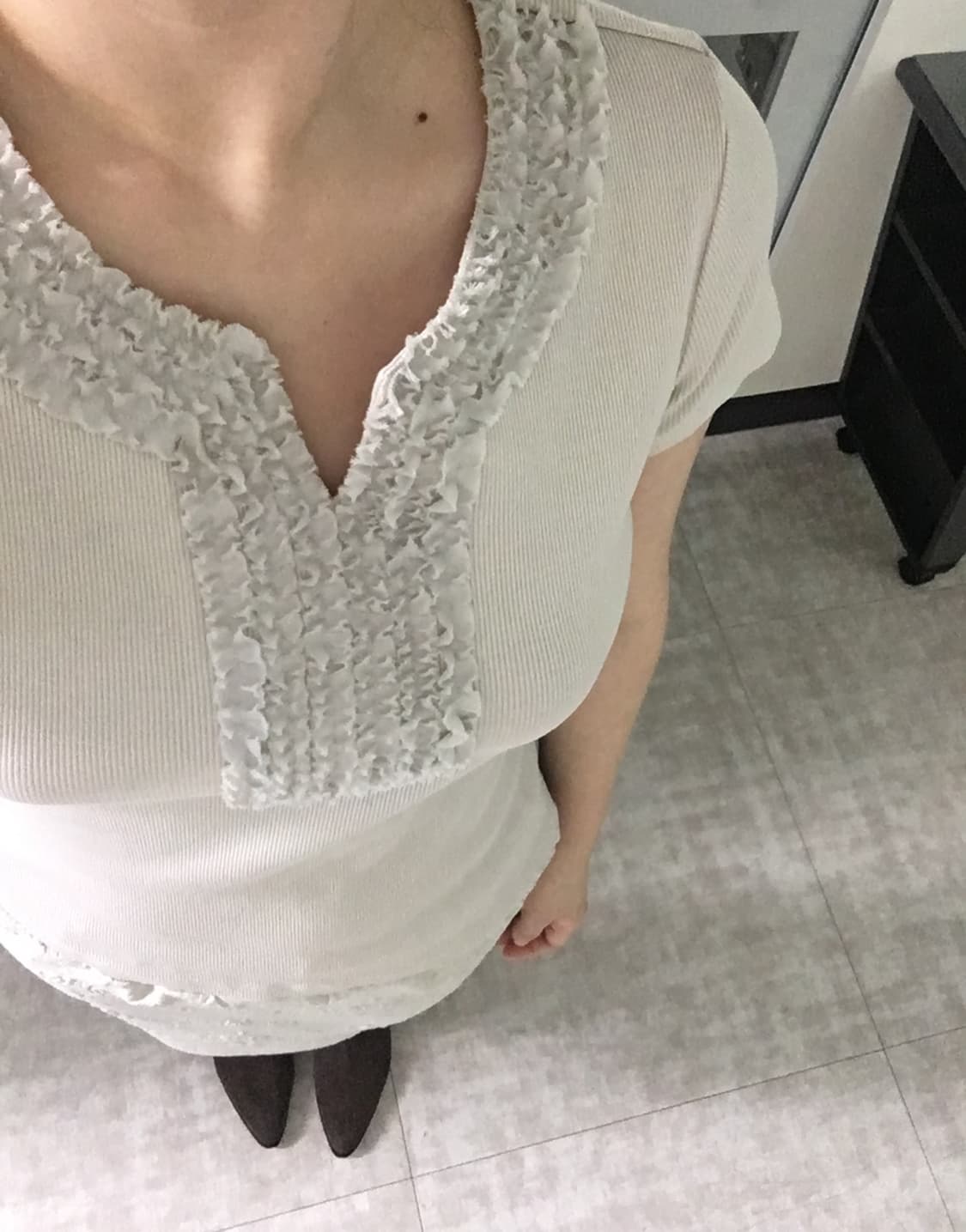 frill detail ribbed tee 상품이미지4