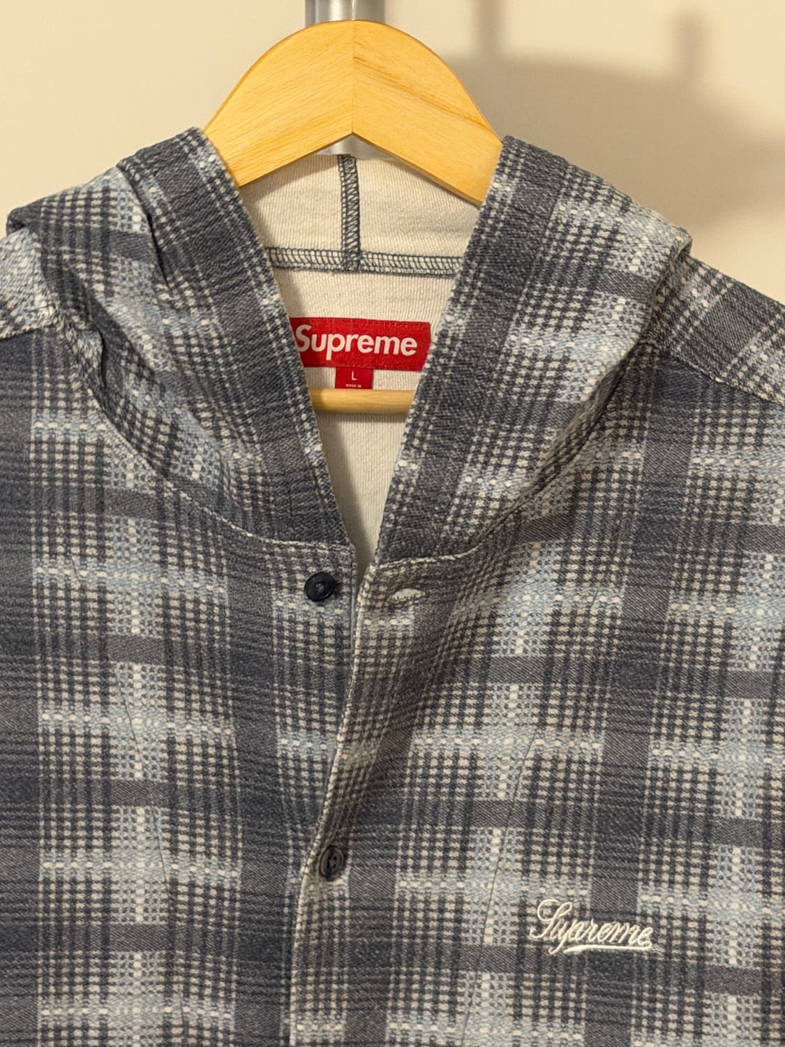 (L) 23fw 슈프림 플레이드 니트 셔츠 상품이미지4