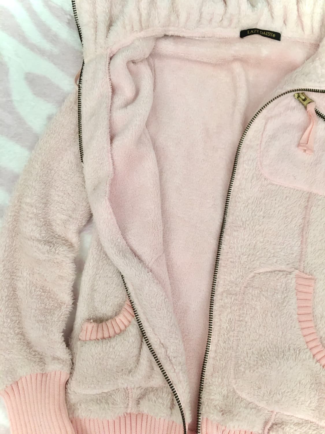 연핑크 하이넥 빅카라 퍼 집업 히메갸루 핀터레스트 Y2K 펑크 상품이미지10