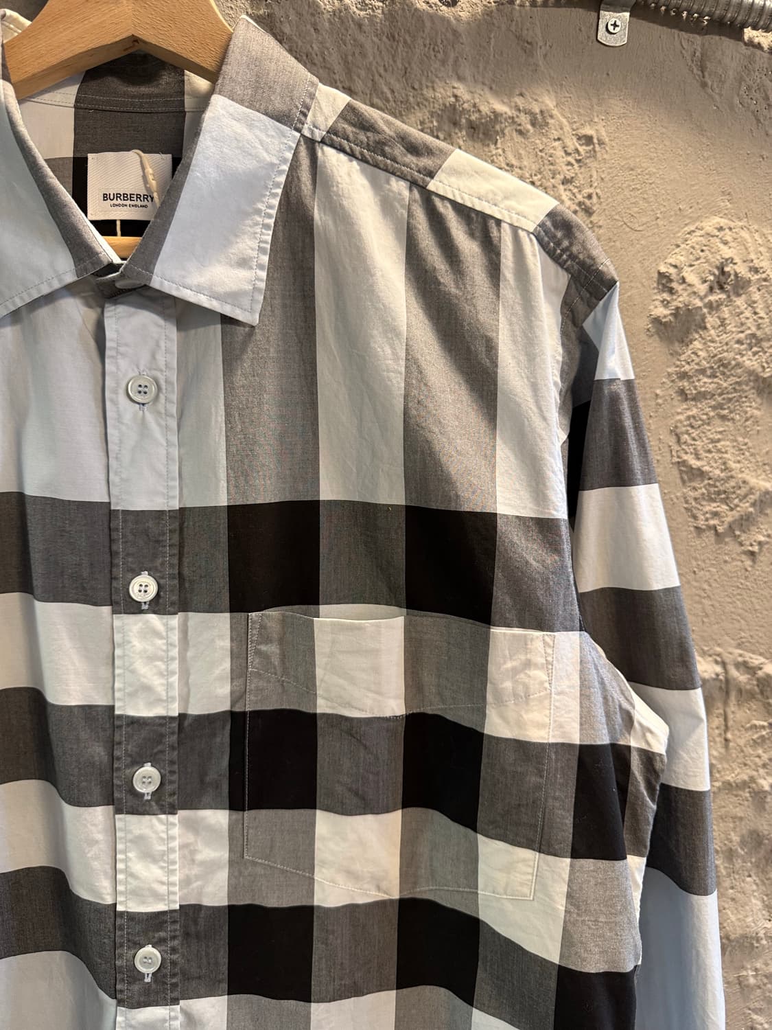 L 버버리 BURBERRY 런던 잉글랜드 체크 셔츠 라이트블루 상품이미지3