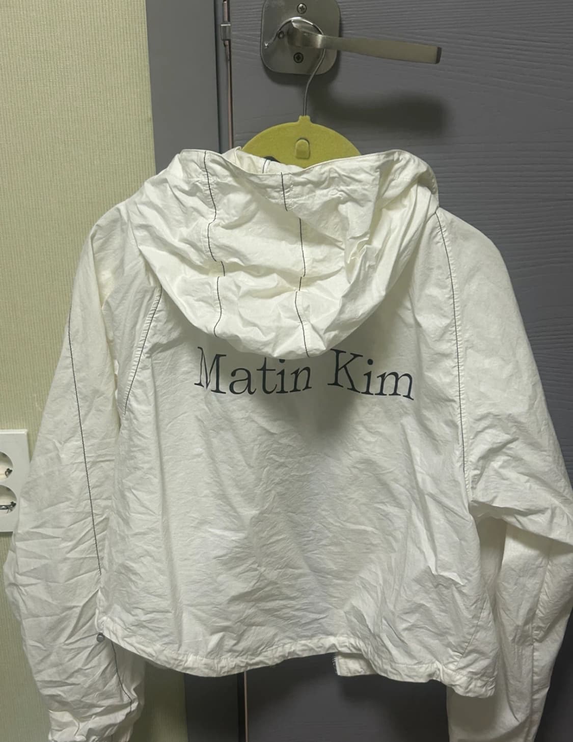 마뗑킴 CROP HOODY COATING JUMPER IN W 상품이미지2