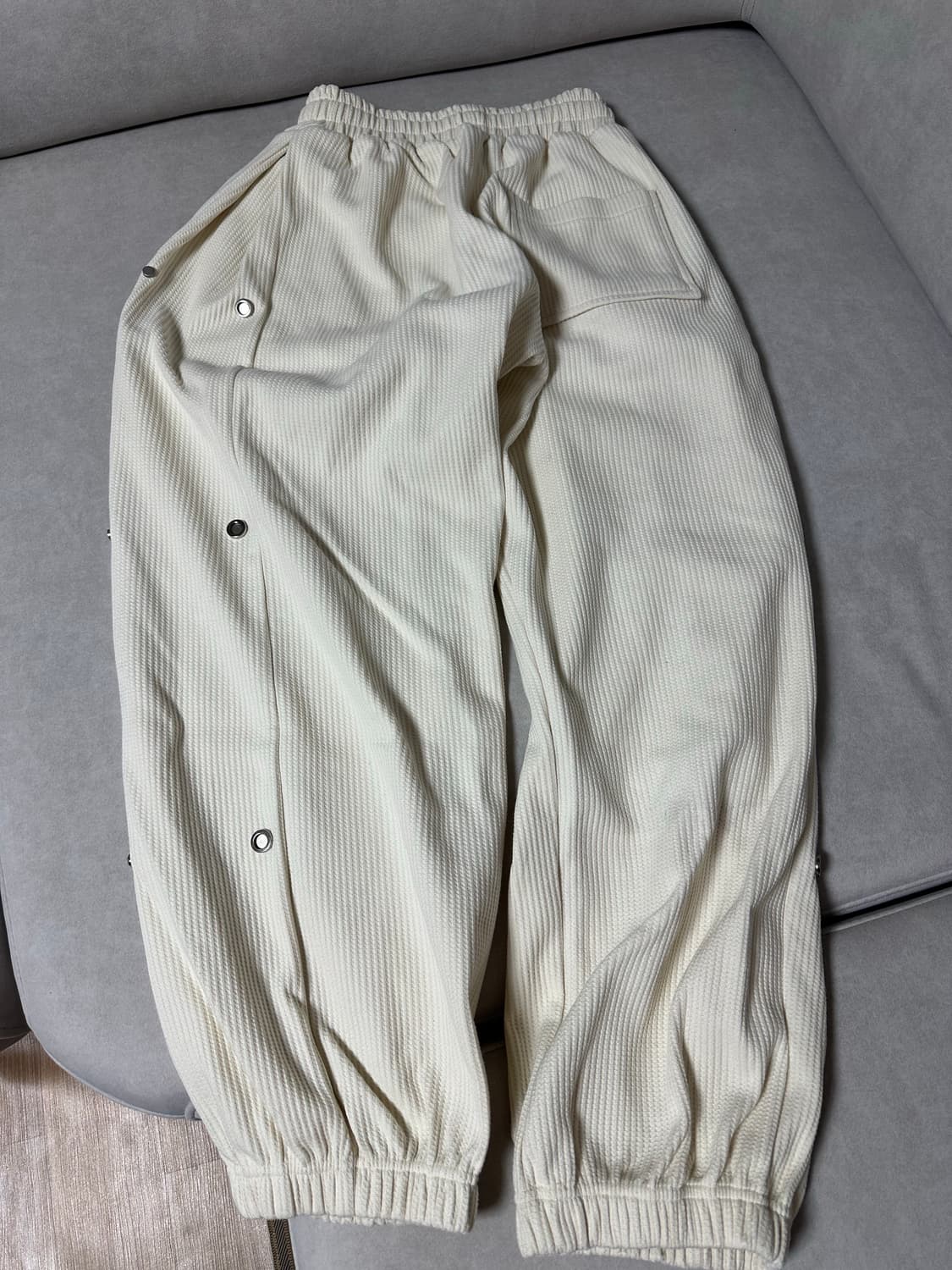 MJD waffle side snap wide pants cream M 상품이미지5