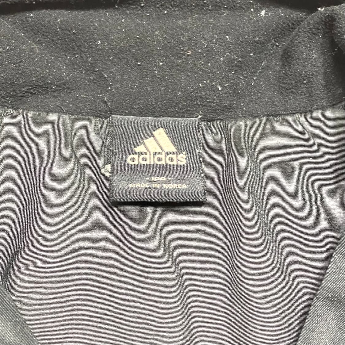 아디다스 삼각로고 블랙 기모 바람막이 점퍼 남성100 상품이미지4