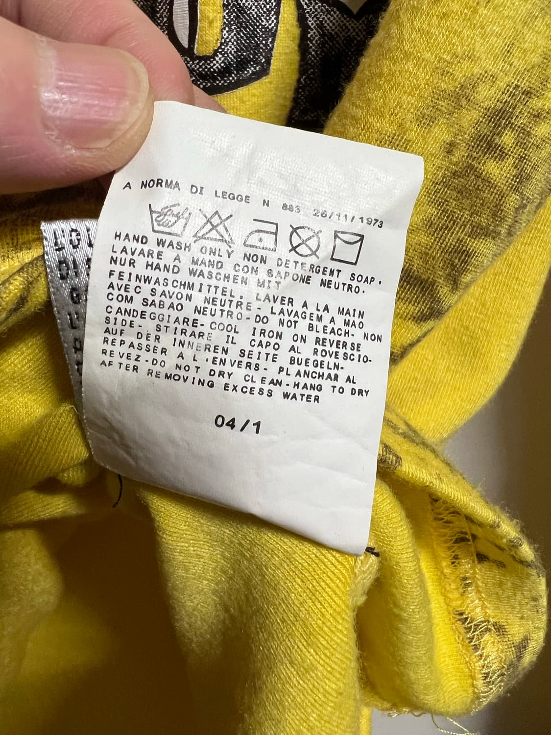 Y2k D&G 옐로우 프린팅 긴팔 티셔츠 상품이미지8