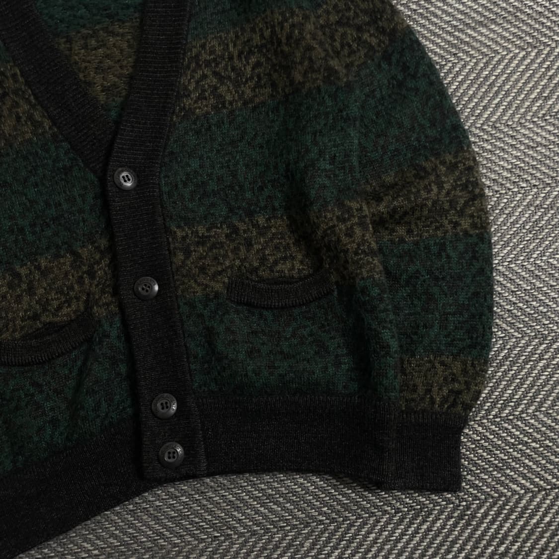 90s 입생로랑 아카이브 울 패턴 가디건o 3922 상품이미지2