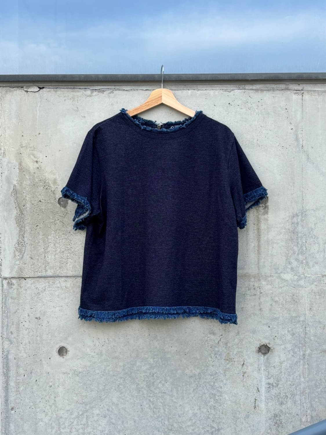 Navy Cut Off Short Sleeve 상품이미지1