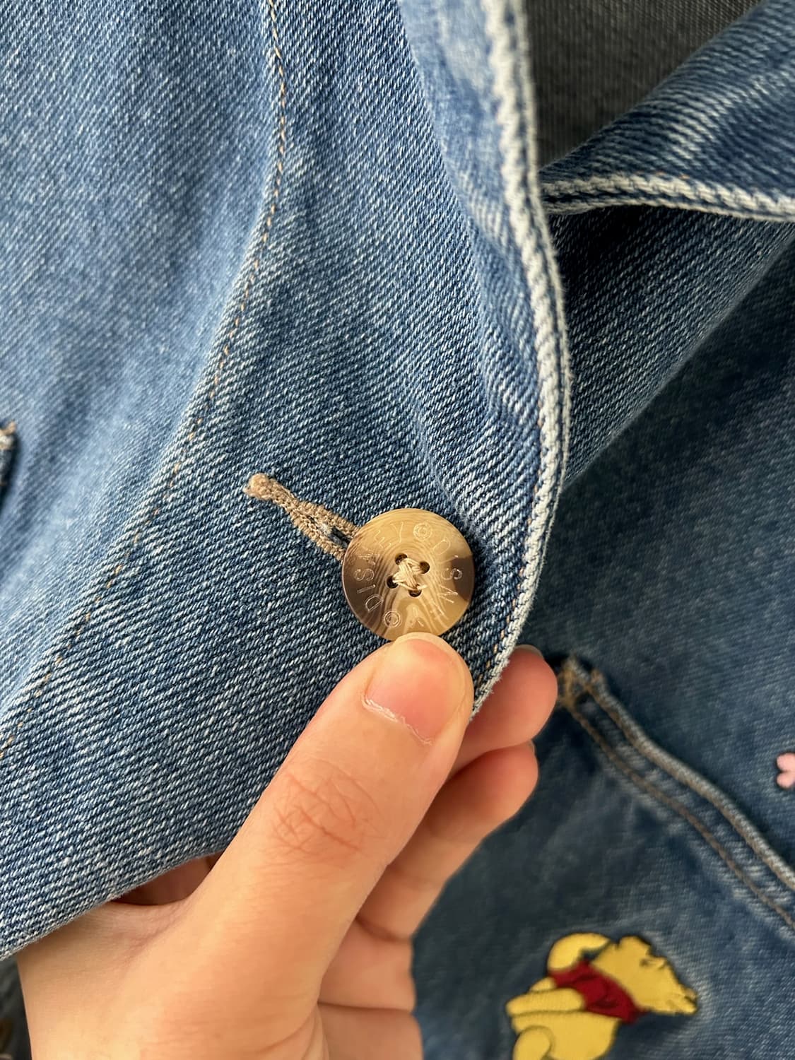 90's Disney store Pooh Denim Chore jacke 상품이미지5