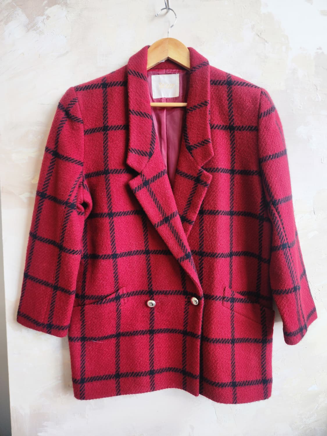 일본빈티지 체크 도톰 울 자켓 상품이미지1