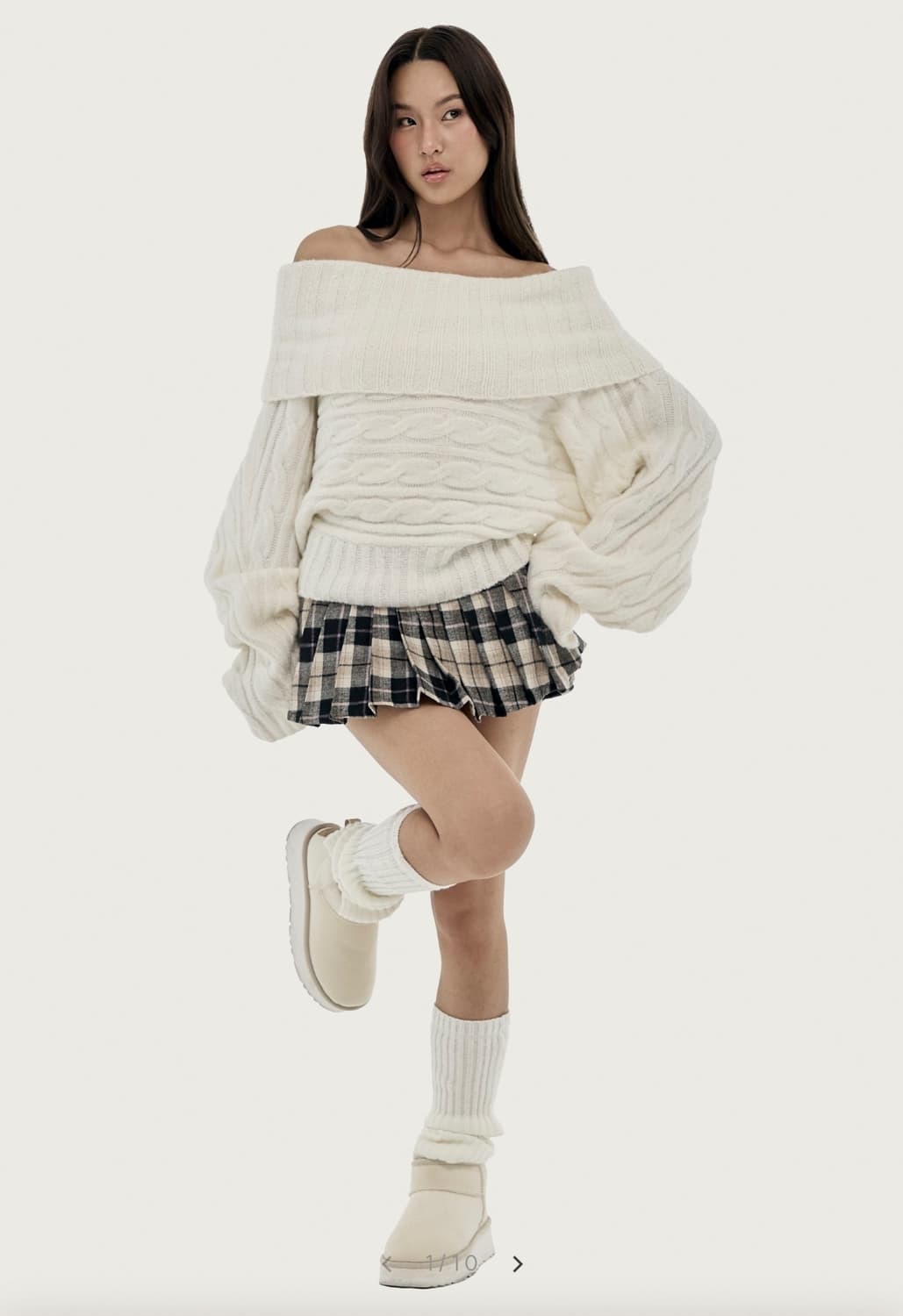치즈케이크 오프숄더니트 상품이미지1