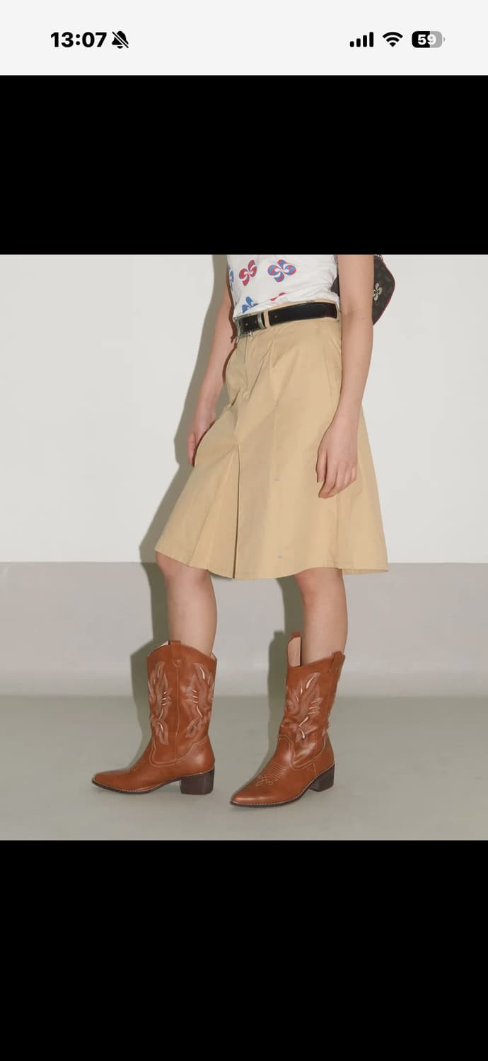 헤레틱 HERETIC PINTUCK COTTON SKIRT / beige 상품이미지1