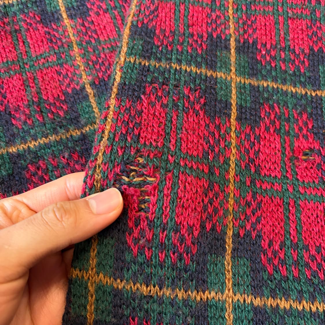 80s L.L.bean 80년대 미국 생산 엘엘빈 체크 플란넬 울 니트 상품이미지8