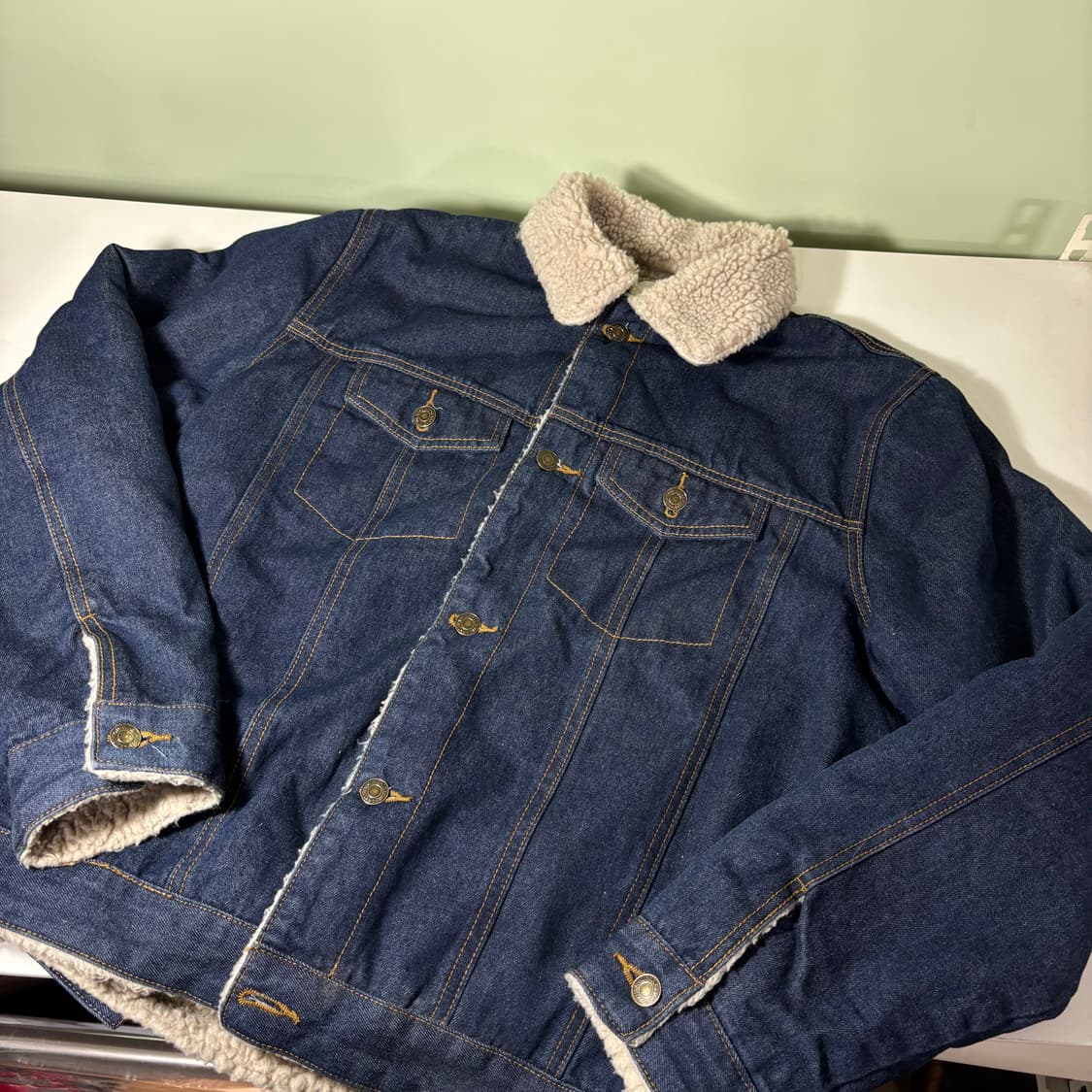100 SCENT 인디고 데님 쉐르파자켓 상품이미지1