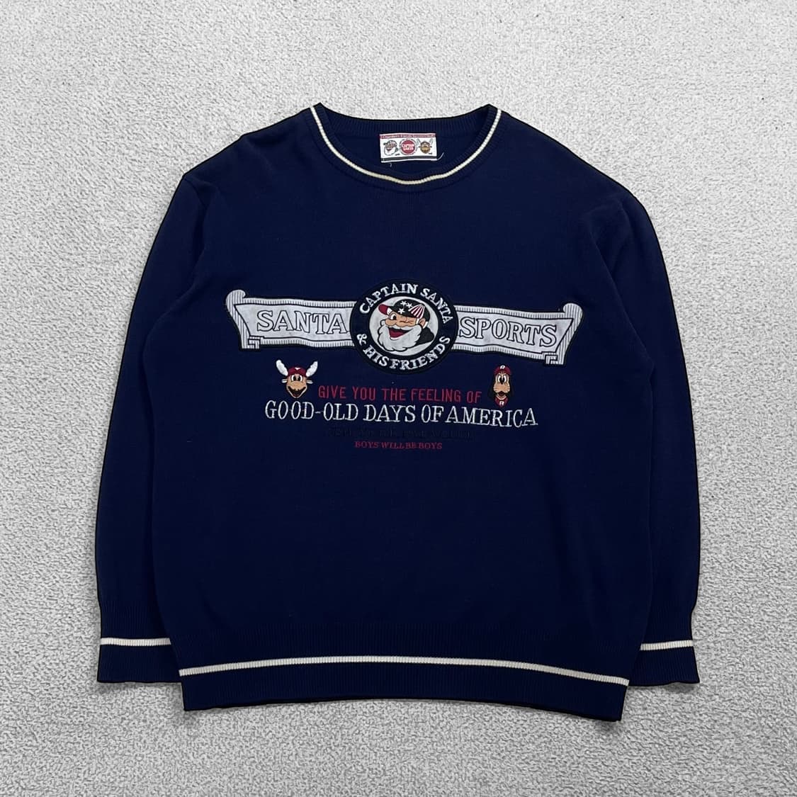 캡틴산타 빈티지 올드스쿨 라운드 니트 네이비 상품이미지1