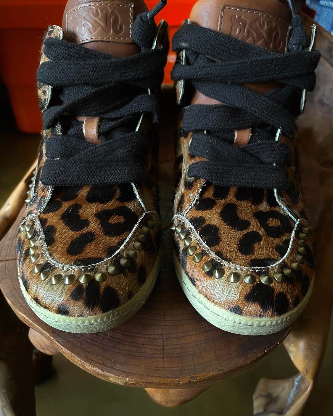 ASH Leopard Calf-Hair Studs Sneakers 상품이미지3