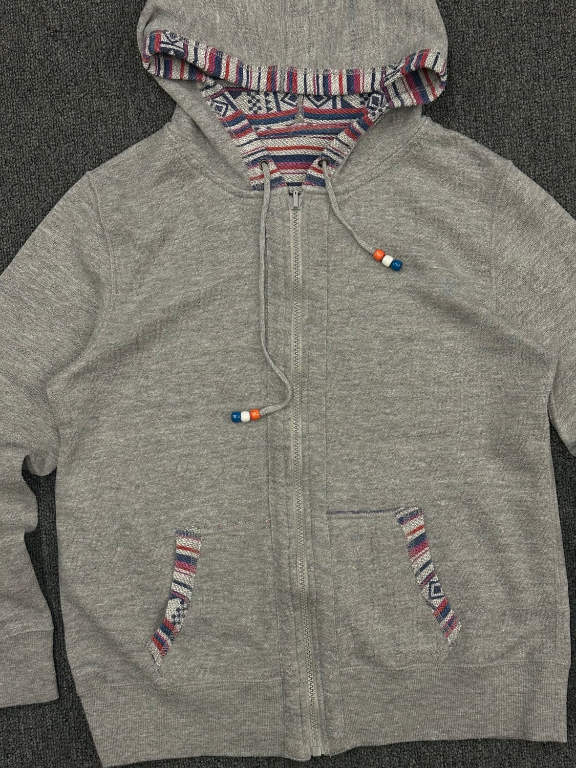 M)COLZA 빈티지 리버시블 에스닉 패턴 후드집업 상품이미지2