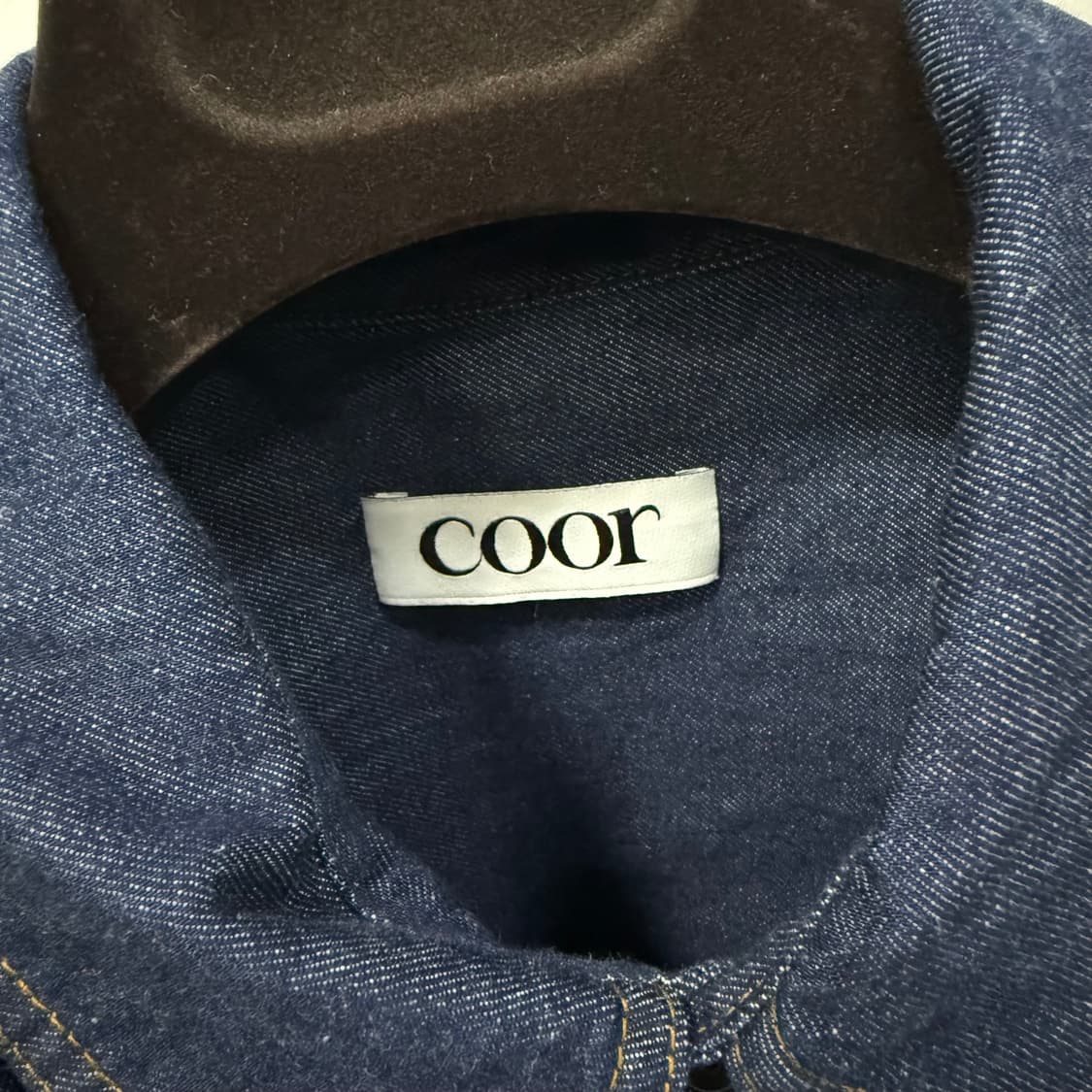 COOR 쿠어 데님 컷오프 크롭 셔츠  상품이미지7