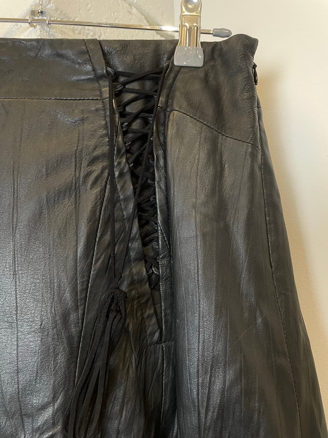 펑크 아카이브 블랙 양가죽 아일렛 코르셋 스커트 상품이미지6