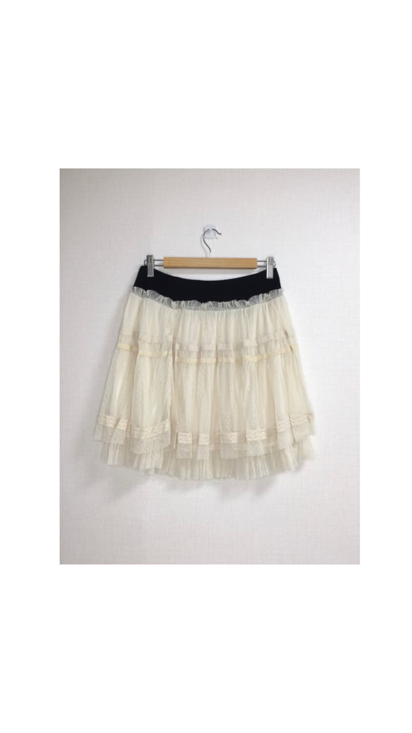 빈티지 아이보리 레이스 프릴 스커트 상품이미지5