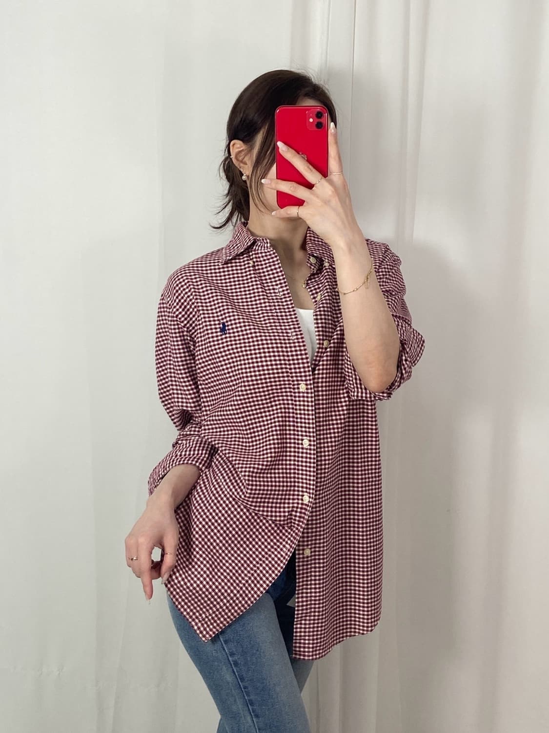 폴로 체크패턴 포니 셔츠 상품이미지3