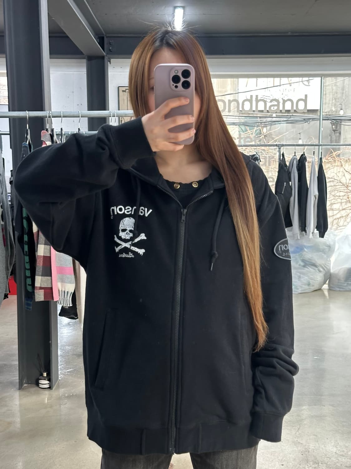 벤슨 스컬 본 빅로고 후드집업 데드스탁  상품이미지3