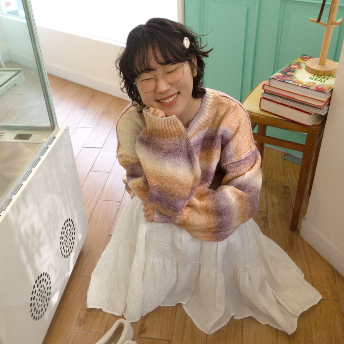 라일락 밀크티 루즈 니트 상품이미지8