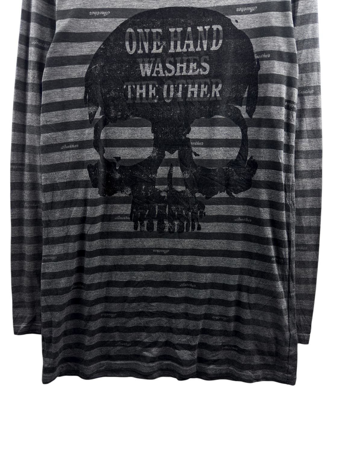 JPN Y2K 펑크 스컬 프린팅 스트라이프 롱슬리브1277 상품이미지4