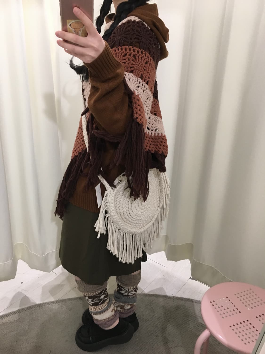 히피 모리 니트 후드 + 크로쉐 케이프 상품이미지2
